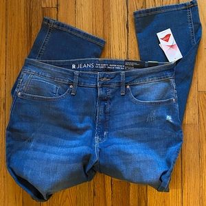 Reitmans NWT Size33 Petite Distressed Ankle Stretchy Curvy High Rise Jeans
